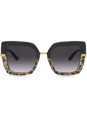 Eyewear Half Print Oversized Square Frame Sunglasses DG437332448G - DOLCE&GABBANA - BALAAN 1