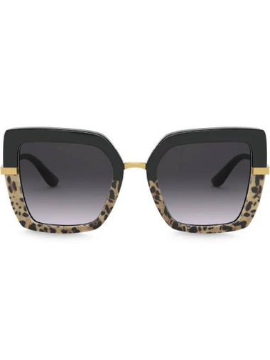 Eyewear Half Print Oversized Square Frame Sunglasses DG437332448G - DOLCE&GABBANA - BALAAN 1