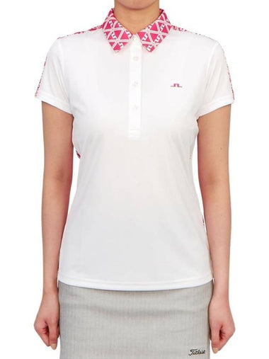 Cara Short Sleeve Polo Shirt White - J.LINDEBERG - BALAAN 1