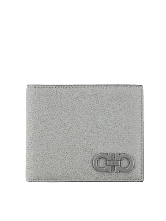 Gancini Logo Half Wallet Grey - SALVATORE FERRAGAMO - BALAAN 1