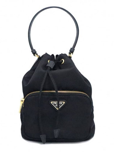 Women s Prada 1BH038 Black Re Nylon Pocono Duet Bucket Bag 2WAY gt Gangbuk used luxury goods - PRADA - BALAAN 1