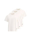 Logo Label Cotton 3 Pack Short Sleeve T-Shirt White - JIL SANDER - BALAAN 2