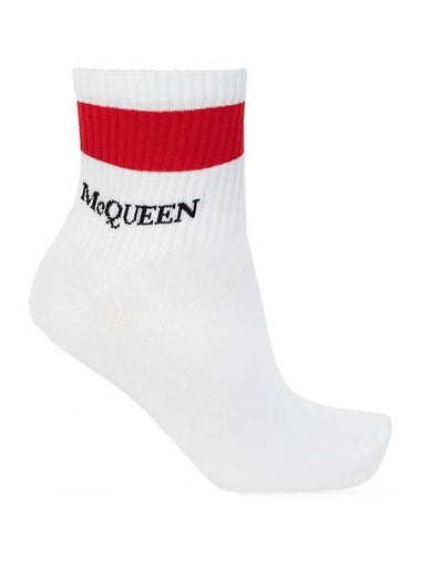 Logo Socks White Red - ALEXANDER MCQUEEN - BALAAN 1