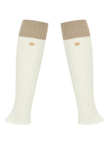 Women's Orange Label Two-Tone Leg Warmer Beige - MAHES - BALAAN 1