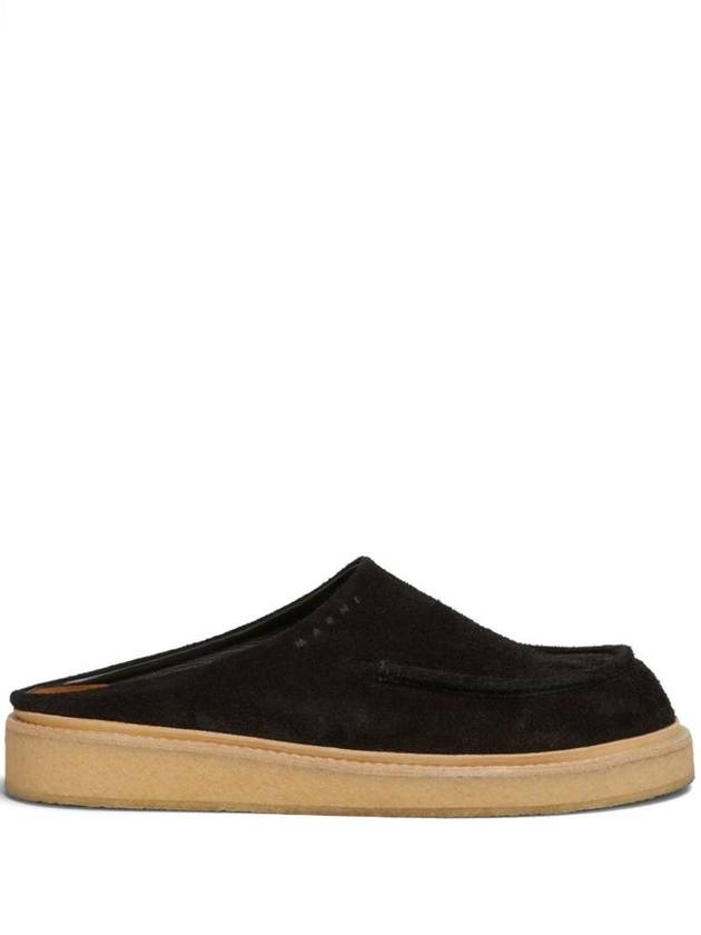 Suede Slippers Black - MARNI - BALAAN 1