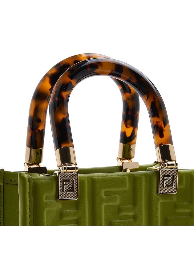 Mini Sunshine FF Embossed Leather Cross Bag Green - FENDI - BALAAN 9