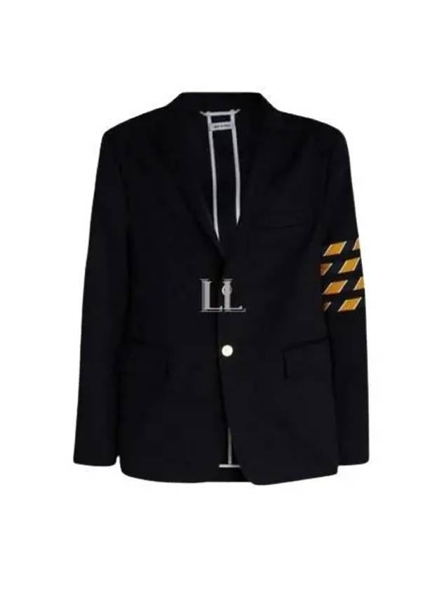 4 Bar Unconstructed Cotton Twill Classic Sports Jacket Navy - THOM BROWNE - BALAAN 2