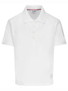 Side Slit Three Stripe Tab Short Sleeve Polo Shirt White - THOM BROWNE - BALAAN 2