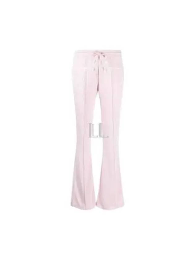 Embroidered Logo Flared Track Pants Powder Pink - COURREGES - BALAAN 2