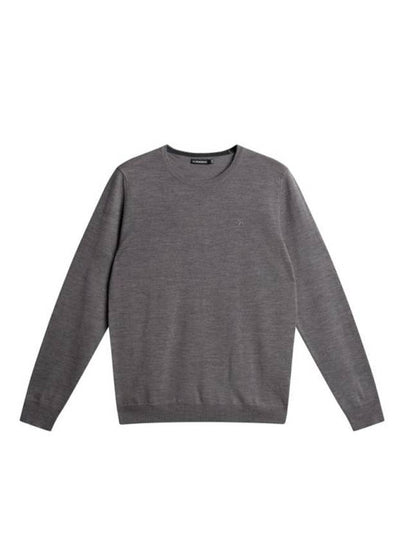 Lyle Merino Crewneck Wool Sweater Grey Melange - J.LINDEBERG - BALAAN 2