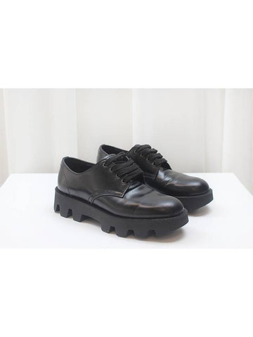 Back Logo Oversole Derby Shoes Black 2EE332 - PRADA - BALAAN 1