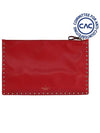 Rockstud Leather Clutch Bag Red - VALENTINO - BALAAN 4