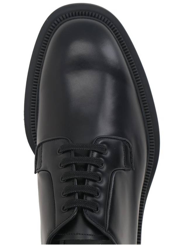 Brushed Leather Derby Black - PRADA - BALAAN 5