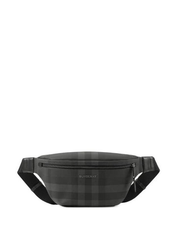 Cason Check Belt Bag Grey - BURBERRY - BALAAN 1