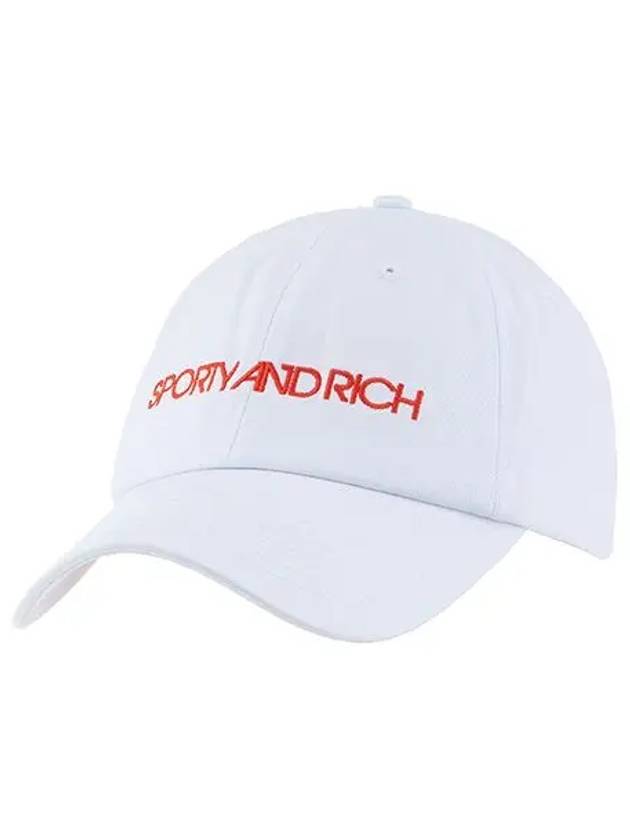 Embroidered Logo Cotton Ball Cap White - SPORTY & RICH - BALAAN 1