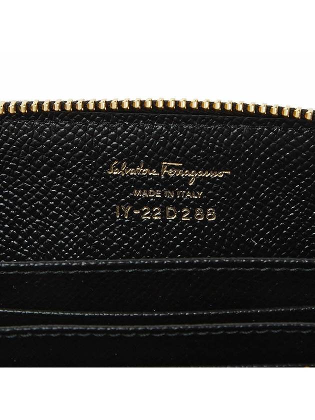 Vara Bow Zipper Card Wallet Black - SALVATORE FERRAGAMO - BALAAN 9