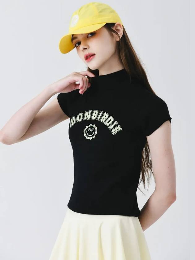 Montbird mock neck cap sleeve knit BLACK - MONBIRDIE GOLF - BALAAN 6