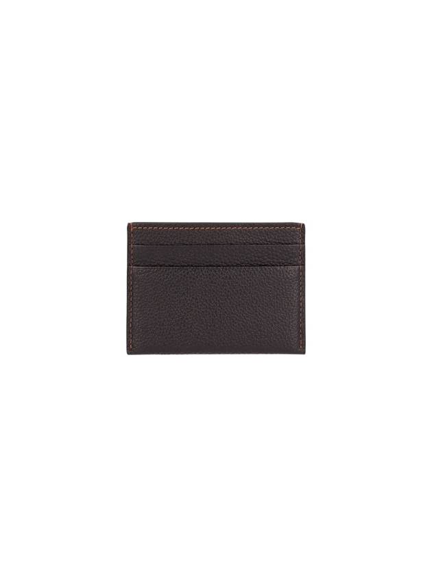 Grainy TB Logo Calfskin Card Wallet Black - BURBERRY - BALAAN 3