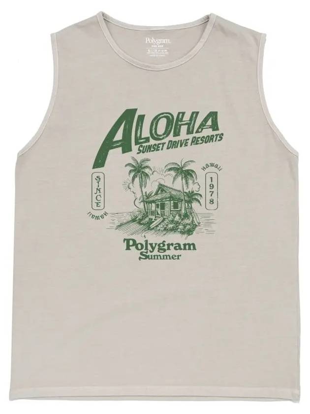 ALOHA PIGMENT DYED SLEEVELESS STONE BEIGE - POLYGRAM - BALAAN 1