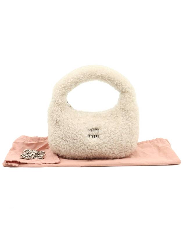 Ivory Soft Shearling Wander Mini Hobo Bag 2WAY - MIU MIU - BALAAN 2