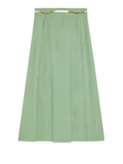 Double G Chain Pleated Skirt Green - GUCCI - BALAAN 2