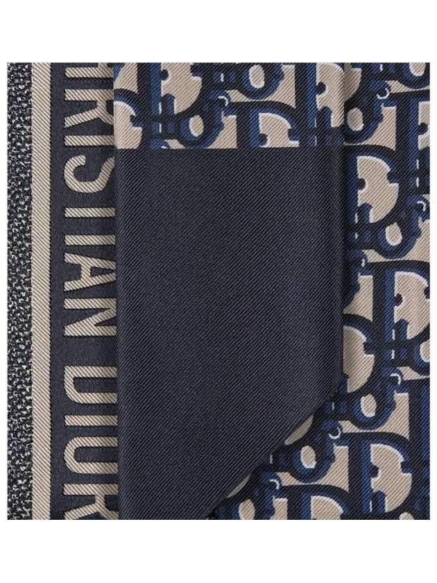 Oblique Mitzah Silk Twill Scarf Navy - DIOR - BALAAN 5