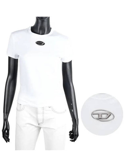 Slim Fit Cutout Oval D Short Sleeve T-Shirt White - DIESEL - BALAAN 2