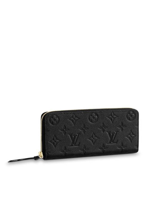 Clémence Monogram Empreinte Leather Long Wallet Black - LOUIS VUITTON - BALAAN 1