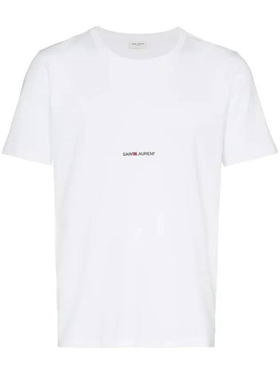 Men's Small Logo Short Sleeve T-Shirt White - SAINT LAURENT - BALAAN 2