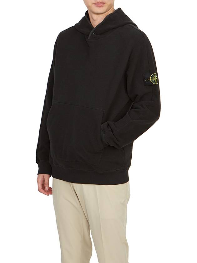 Compass Logo Patch Hoodie Black - STONE ISLAND - BALAAN 6