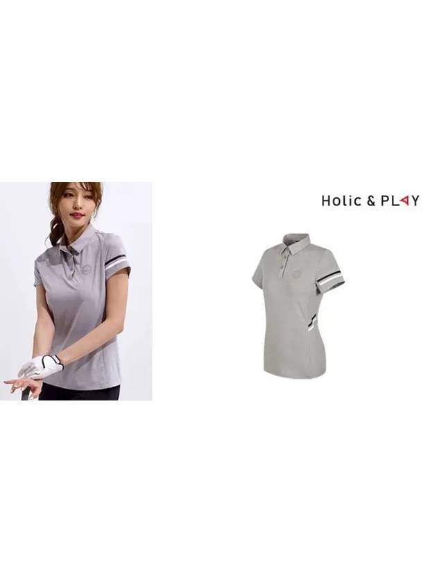 spandex two-tone short sleeve t-shirt HA2WTS010GY - HOLIC&PLAY - BALAAN 3