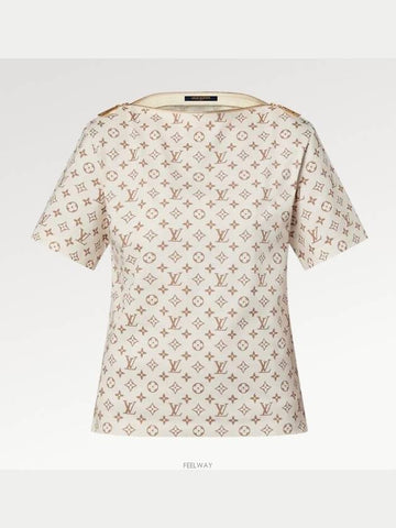 1AFFYM Monogram Print Bateau T Shirt - LOUIS VUITTON - BALAAN 1