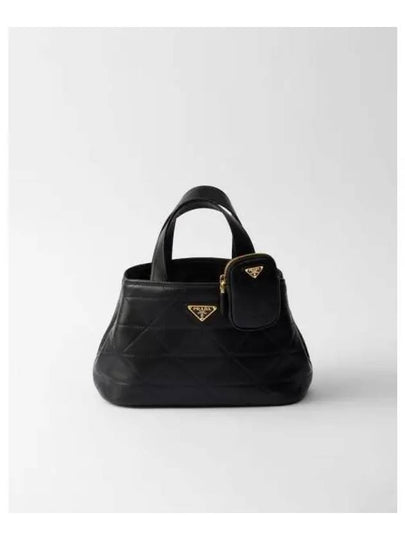 Small Quilted Leather Tote Bag Black - PRADA - BALAAN 2