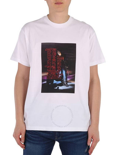 Burberry Men's Optic White Photo Print Cotton T-Shirt, Size XX-Small - BURBERRY - BALAAN 1