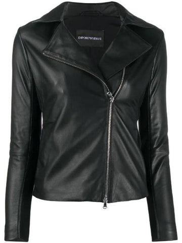 Women's Lambskin Jacket Black - EMPORIO ARMANI - BALAAN 1