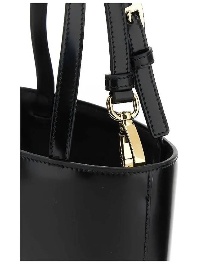 Brushed Leather Tote Bag Nero - PRADA - BALAAN 5