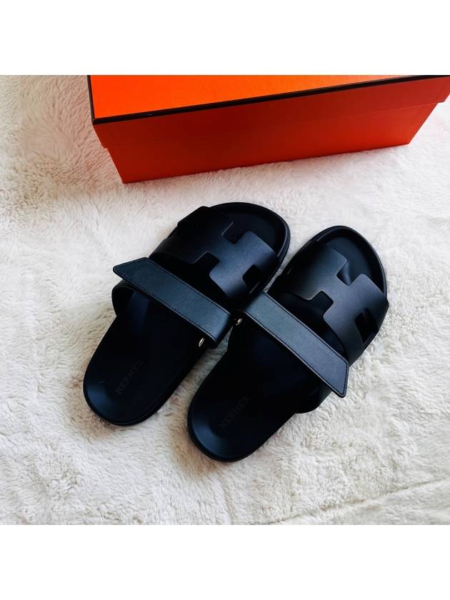 Chypre Calfskin Sandals Black - HERMES - BALAAN 8