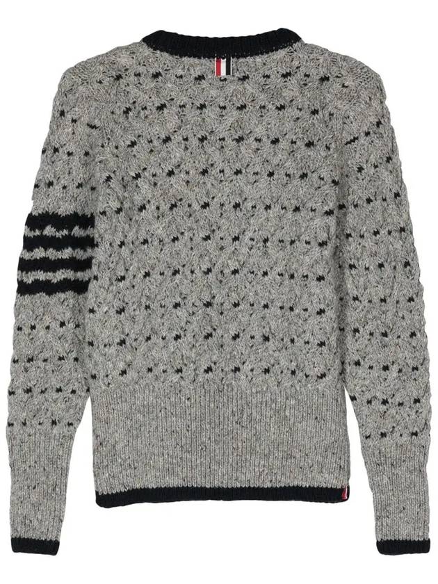 4 Bar Cable Knit Top Grey - THOM BROWNE - BALAAN 4