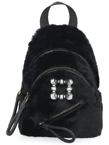 shearling backpack black - ROGER VIVIER - BALAAN 1