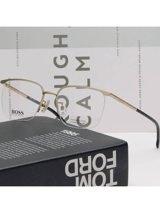 Hugo Boss titanium glasses frame BOSS1225F AOZ semi rimless stainless steel - HUGO BOSS - BALAAN 2