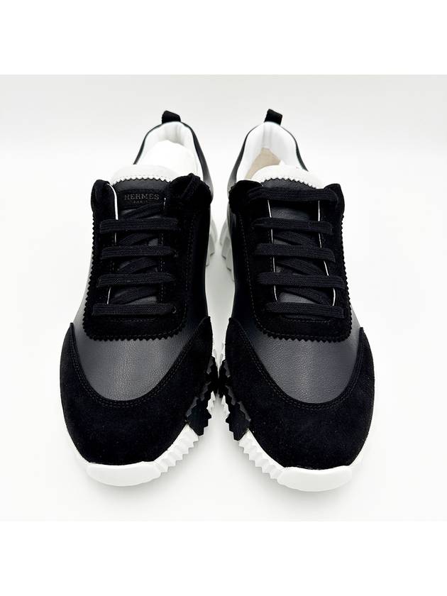 Bouncing Leather Low Top Sneakers Noir - HERMES - BALAAN 3