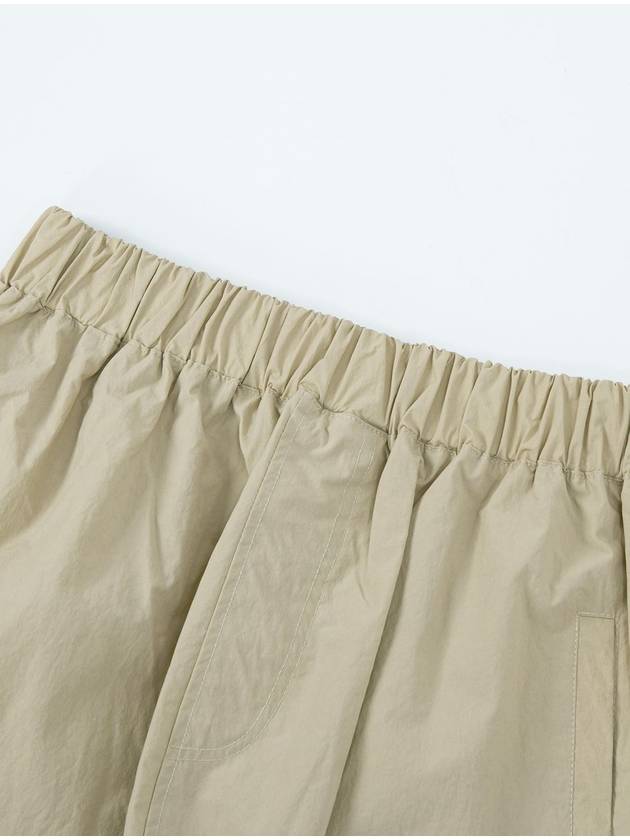 Crinkle banding A line skirt beige - CALLAITE - BALAAN 8