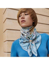 Flagship Silk 90 Scarf Bleu - HERMES - BALAAN 4