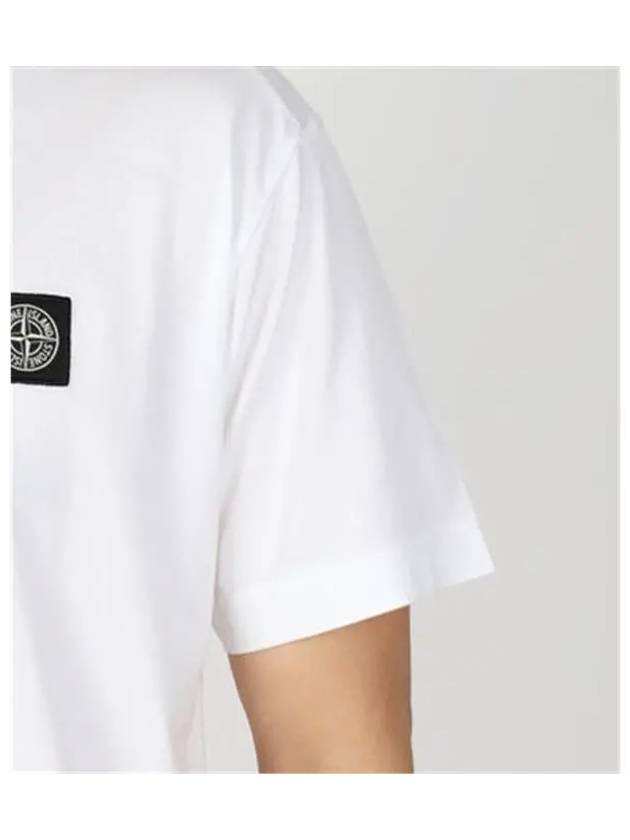 Logo Patch Short Sleeves T-Shirt White - STONE ISLAND - BALAAN 6