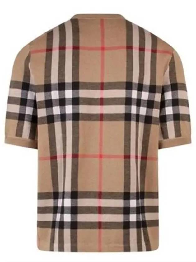 Men's Jacquard Check Pattern Silk Wool Knit Top Beige - BURBERRY - BALAAN 4