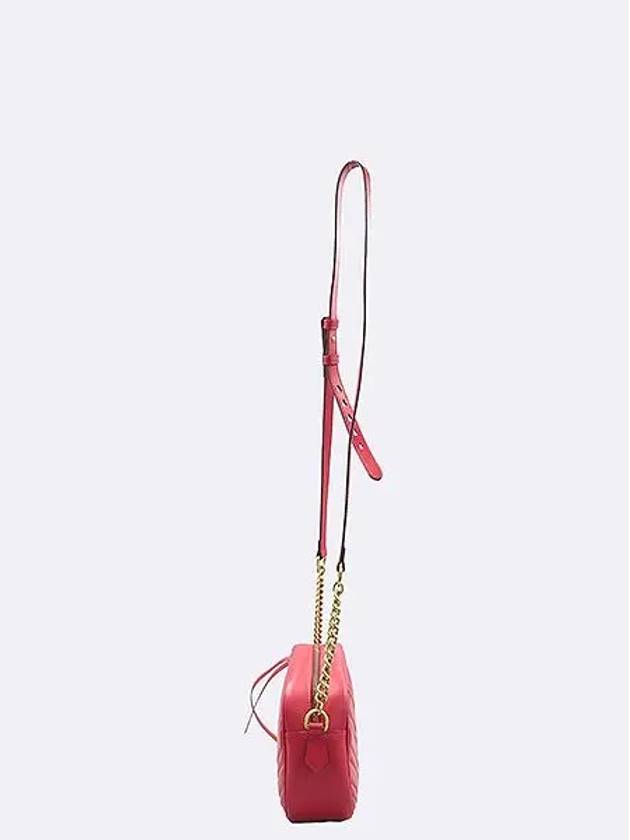 447632 Red Leather GG Marmont Small Matelasse Chain Cross Bag - GUCCI - BALAAN 2