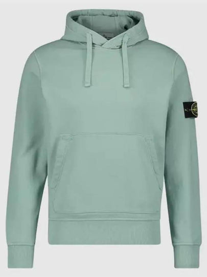 Logo Patch Drawstring Hoodie Green - STONE ISLAND - BALAAN 2