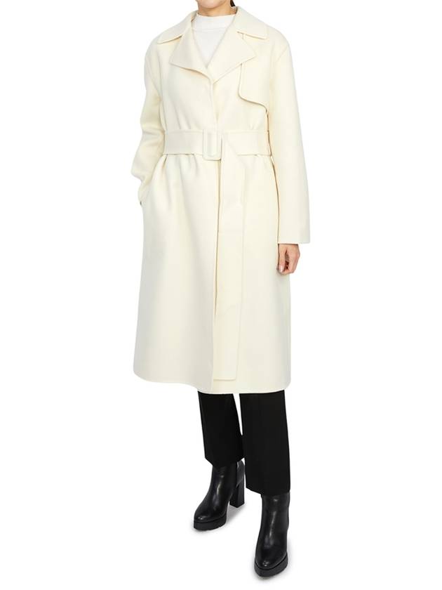 Wrap Wool Cashmere Belt Trench Coat Ivory - THEORY - BALAAN 7