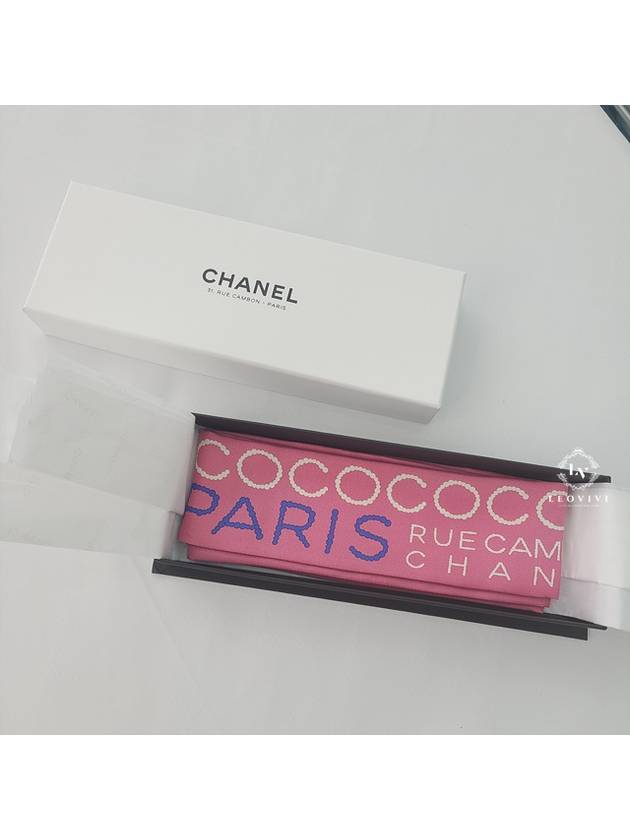 Cambon Package CC Logo Twilly Scarf Bandeau Silk Pink AA9037 - CHANEL - BALAAN 7