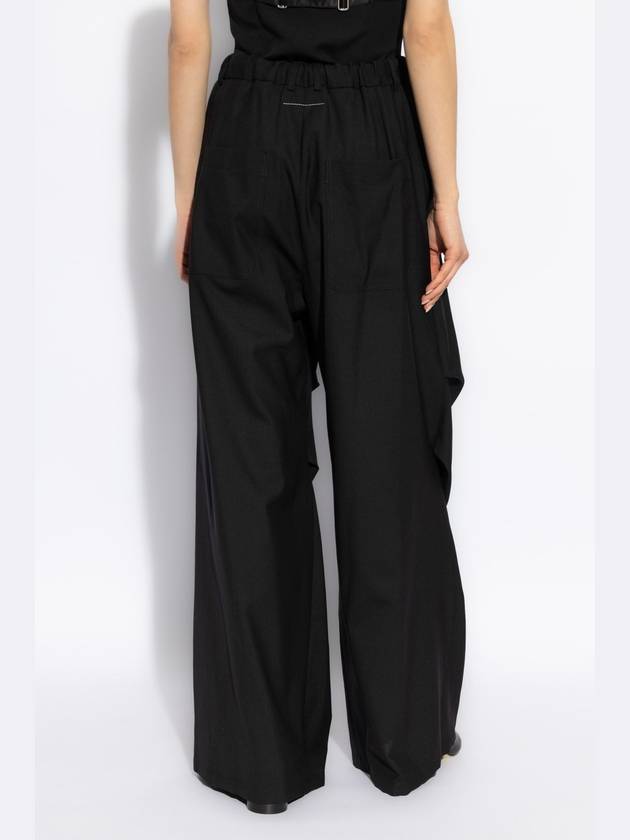 MM6 Maison Margiela Loose Fit Trousers, Women's, Black - MAISON MARGIELA - BALAAN 4